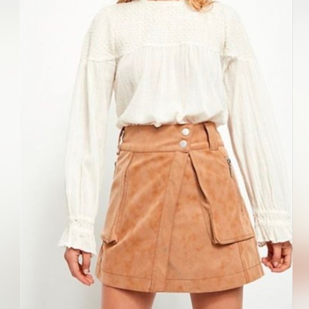 Free People Camel Utility Skirt